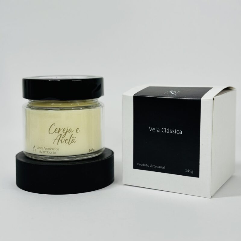 Vela aromática Cereja e avelã com caixa