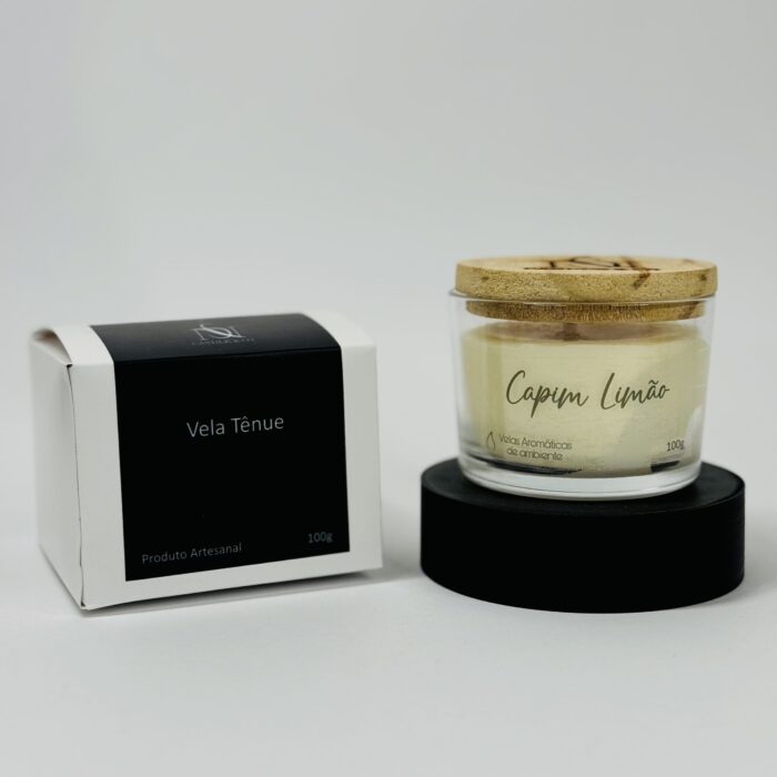 Vela aromática tênue Capim Limão com caixa