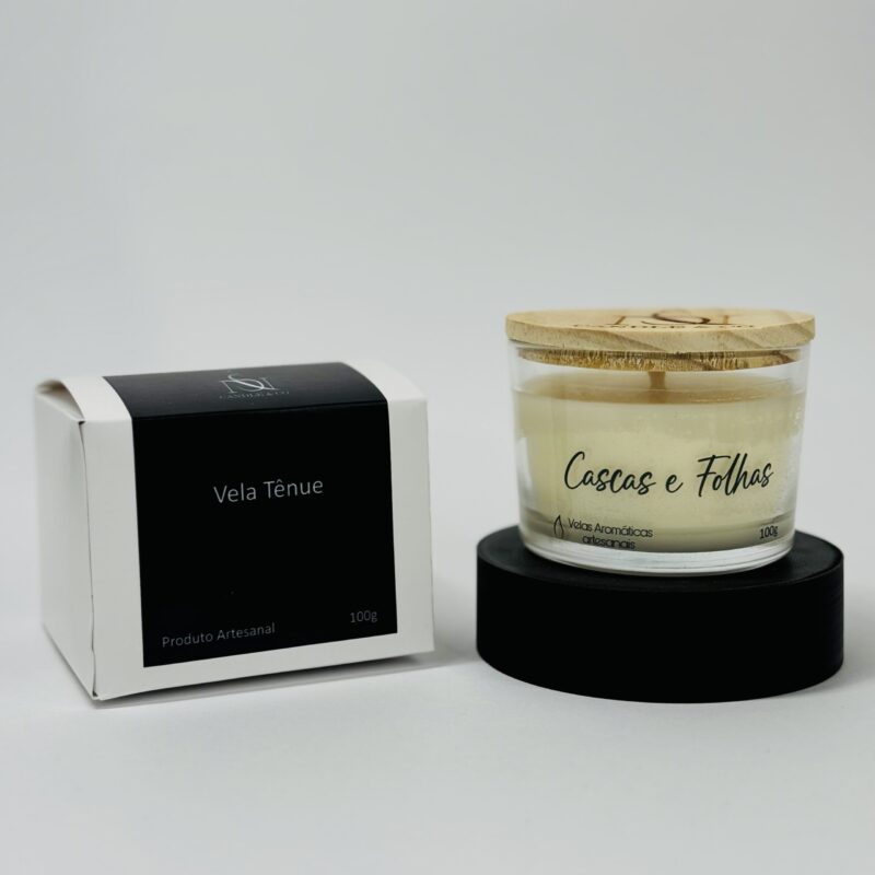 Vela aromática tênue Cascas e Folhas com caixa