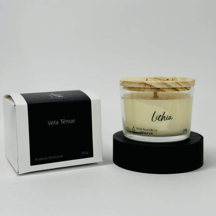Vela aromática tênue Lichia com caixa