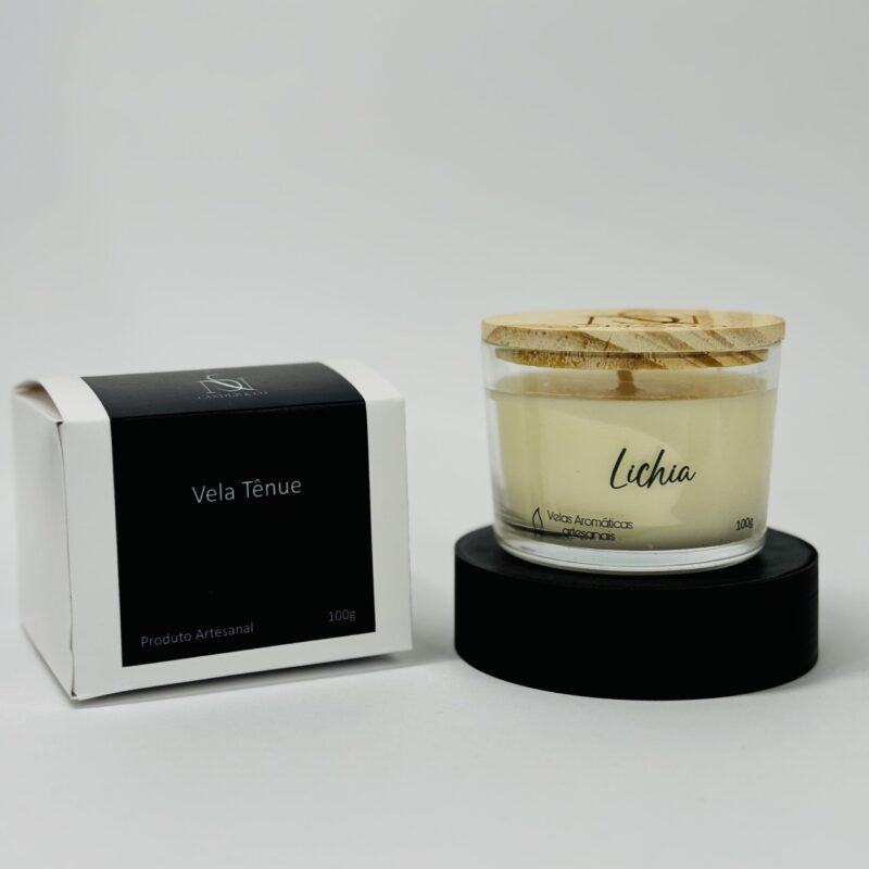 Vela aromática tênue Lichia com caixa