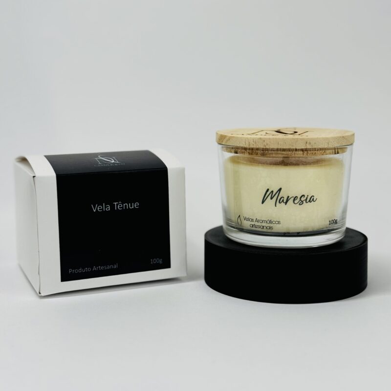 Vela aromática tênue maresia com caixa