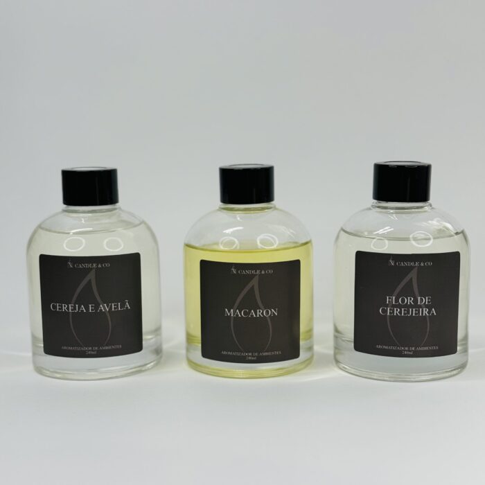 Difusor de Varetas ns candle cereja e avela macaron flor de cerejeira