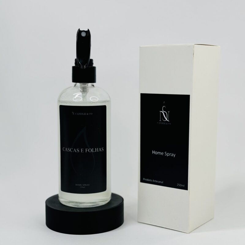 Home Sprays cascas e folhas com caixa