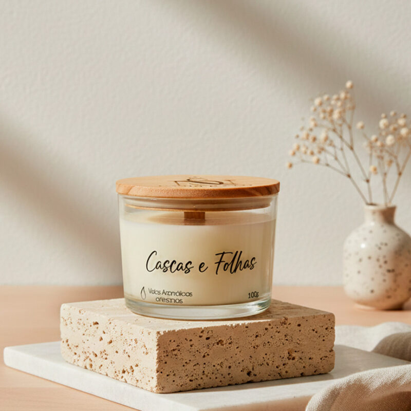 Vela aromática Cascas e Folhas Ns Candle & Co