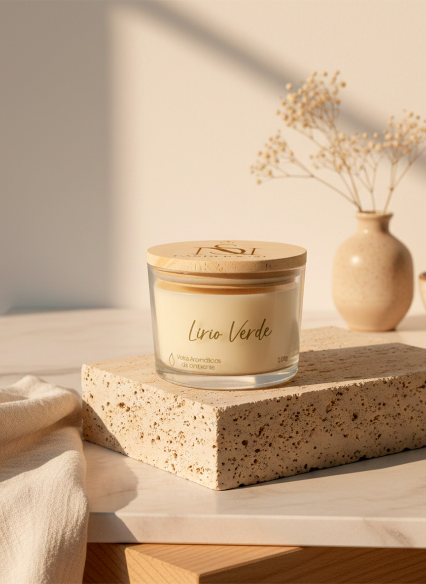 Vela aromática Lírio Verde Ns Candle & Co